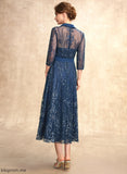 Bow(s) Bride Prudence Tea-Length With Mother Sequins A-Line of V-neck Dress Lace Mother of the Bride Dresses Chiffon the