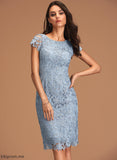 Lace Amiya Scoop Sheath/Column Cocktail Lace Knee-Length Cocktail Dresses With Neck Dress