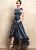 A-Line Bow(s) Bride the of Mother Asymmetrical Emmalee Dress Neck Satin Pockets Mother of the Bride Dresses With Scoop