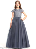 - Dress Neck Tulle Flower Short Sleeves Scoop Flower Girl Dresses Floor-length Lucille Girl Ball-Gown/Princess