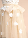 Sleeveless - Flower A-Line Scoop Lace/Flower(s) Ankle-length Flower Girl Dresses Dress Tulle Girl Natalee With Neck