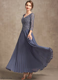 Dress the Lace Lilian Ankle-Length of V-neck Mother A-Line Mother of the Bride Dresses Chiffon Bride