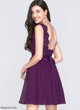 Dress Skyla A-Line Chiffon Homecoming Homecoming Dresses V-neck With Bow(s) Short/Mini Lace