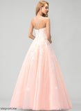 Lucinda With Floor-Length Tulle Sequins Lace Prom Dresses Ball-Gown/Princess Square