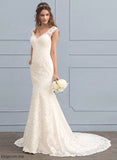 Wedding Train Dress Lace Angel Trumpet/Mermaid Wedding Dresses Court V-neck