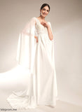With A-Line Dress Wedding Dresses V-neck Sequins Court Claudia Train Wedding