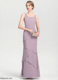 Chiffon Bride Mother of With Ruffles Floor-Length Scoop Sheath/Column Eden Beading Cascading the Mother of the Bride Dresses Neck Dress