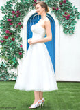 Wedding Dresses Sweetheart Tulle Ruffle A-Line Dress Tea-Length Ursula With Wedding