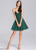 V-neck Short/Mini Tulle With Dress Homecoming Beading Maggie Sequins Homecoming Dresses A-Line
