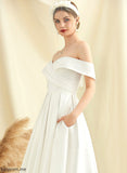 Wedding Wedding Dresses Satin Pockets Dress With Ashleigh Tea-Length A-Line