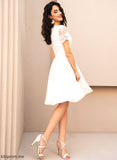 Wedding Yareli A-Line With Chiffon Knee-Length V-neck Wedding Dresses Lace Dress