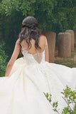 A Line Straps Wedding Dresses Tulle With Applique Lace PC5XEBR4