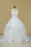 2024 Wedding Dresses A Line Sweetheart Ruffled Bodice With PJRG2NLZ