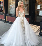 Sheath Spaghetti Straps White Detachable Train Prom Dress with Appliques, Quinceanera Dresses STF15373