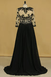 2024 Plus Size Black Mother Of The Bride Dresses V Neck A Line Chiffon With PX6ZZZAC