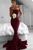 2024 Cheap Price Strapless Prom Dresses Mermaid Sapndex PKPFL14L