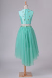 2024 Asymmetrical Scoop A Line Two Pieces Tulle With Beads Prom P5XES5PA