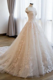 Ball Gown Off The Shoulder Appliques Wedding Dresses Ivory Bridal STFPAQ8752B