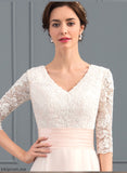 With Ruffle Dress V-neck Wedding Dresses Organza Train Wedding Court Janice Ball-Gown/Princess