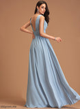 Pleated Neckline Floor-Length Embellishment Silhouette Length A-Line Fabric V-neck Valentina Bridesmaid Dresses
