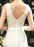 Wedding With Lace V-neck Sequins Floor-Length Dress Split Front Wedding Dresses Jacqueline A-Line