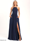 Fabric Floor-Length Straps&Sleeves Scoop Length Neckline A-Line Silhouette Rose Bridesmaid Dresses