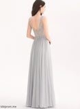 Prom Dresses A-Line With Diana Floor-Length V-neck Rhinestone Lace Chiffon