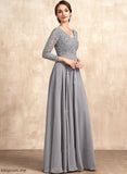 Floor-Length Mother of the Bride Dresses of Bride Chiffon Dress Mother the Mollie V-neck A-Line Lace