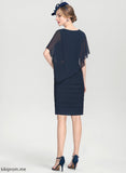 Mother Sheath/Column the Knee-Length Neck Dress Chiffon With Scoop of Mother of the Bride Dresses Ruffle Jayla Bride