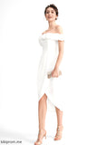 Cocktail Dresses Ruffle Jenny Dress Asymmetrical With Off-the-Shoulder Stretch Cocktail Crepe