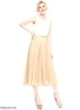 Cocktail With Pleated A-Line/Princess Tea-Length Skirt Janiah Cocktail Dresses Chiffon