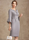 Mother of the Bride Dresses Gwen Stretch V-neck of Bride Beading Mother Dress Sheath/Column Knee-Length Crepe the With