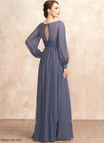 the Dress Chiffon Floor-Length Patience V-neck Bride of With Ruffle A-Line Mother of the Bride Dresses Mother