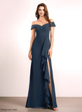 Silhouette Neckline Off-the-Shoulder Embellishment Fabric Length A-Line Floor-Length Ruffle Mckenna Bridesmaid Dresses