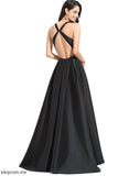 A-Line V-neck Length Neckline Asymmetrical Silhouette Fabric Satin Straps&Sleeves Sherry V-Neck Floor Length Bridesmaid Dresses