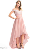 Pleated Chiffon Pru With Off-the-Shoulder Wedding Dresses Wedding Dress Asymmetrical Lace A-Line