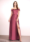 Neckline SplitFront Off-the-Shoulder Silhouette Length Fabric A-Line Embellishment Floor-Length Amaris Scoop Floor Length Bridesmaid Dresses