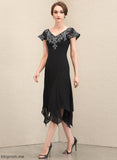 V-neck Sequins the Chiffon A-Line of Dress Tea-Length With Bride Mother Yoselin Mother of the Bride Dresses Lace