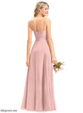 Floor-Length V-neck Embellishment Silhouette Length Ruffle Fabric Neckline A-Line Cassandra Bridesmaid Dresses