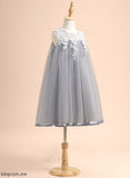 Dress Neck With Tulle Sleeveless - Flower Knee-length Girl Aniyah Scoop A-Line Flower Girl Dresses Lace