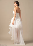Wedding Sequins Asymmetrical Dress Ruffle With Wedding Dresses A-Line Beading Organza Sweetheart Amira