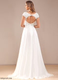 Wedding Dresses Dress Amiya Sweep A-Line Split Chiffon Train With Wedding Lace V-neck Front Lace