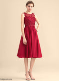 Chiffon Scoop Lace With Homecoming Dresses Beading Lace Marin Homecoming Knee-Length Neck Dress A-Line