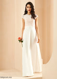 With June Chiffon Wedding Dresses Scoop Neck Lace Dress Wedding Floor-Length A-Line