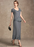 the Neck Lace Tea-Length Alyssa Mother of the Bride Dresses Chiffon Dress Sequins Scoop With A-Line Bride Mother of