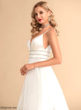 Wedding Dresses With Satin Ball-Gown/Princess Wedding Raven Train Dress Sweep V-neck Beading