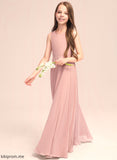 Mikaela Neck Floor-Length Junior Bridesmaid Dresses Scoop A-Line With Chiffon Bow(s)