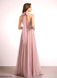 Floor-Length Straps Off-the-Shoulder V-neck Tulle Silhouette Neckline Fabric One-Shoulder A-Line Length Selina Bridesmaid Dresses