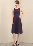 Mother Chiffon Knee-Length Bride A-Line Neck With of Sibyl the Lace Scoop Sequins Dress Mother of the Bride Dresses