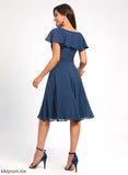 Neck Lilith With Ruffle Chiffon Dress A-Line Cocktail Cocktail Dresses Knee-Length Pleated Scoop